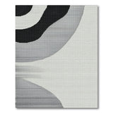 Abstract Halftone Wave Black White Area Rug