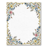 Ornate Gold-Trimmed Floral Border Rug