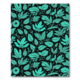Blue and Teal Teal Leaf Floral Pattern Area Rug