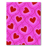 Playful Pink Heart Lattice Area Rug