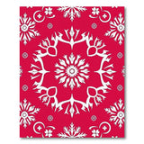 Red Snowflake Reindeer Papercut Area Rug