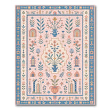 Pink Floral Vase Vintage Area Rug