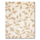 Cream Tan Leaf Motif Area Rug