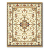 Traditional Persian Multi-color and Patterns Ivory Traditional Persian Floral Medallion Ru