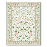 Blush Pink Rose Vine Floral Area Rug