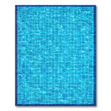 Blue Swimming Pool Tile Mosaic Area Rug