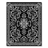 Ornate Black White Persian No. 8 Area Rug