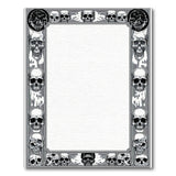 Gothic Skull Border Black White Area Rug