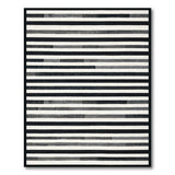 Geometric Modern Black White Horizontal Stripe Area Rug
