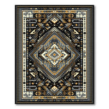 Black Gold Geometric Southwestern Area Rug