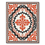 Opulent Red Black Traditional Persian Area Rug