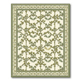Green Vine Trellis Floral Area Rug