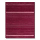 ODIKA Burgundy Striped Washable Area Rug - Low Pile & Non-Slip Pet Friendly Carpet