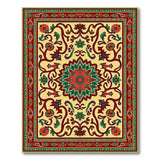 Vibrant Traditional Persian Floral Medallion Rug