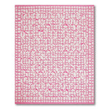 Pink Geometric Abstract Leaf Area Rug