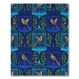 Blue Birdcage Parrot Area Rug