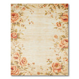 Vintage Peach Rose Floral Area Rug