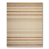Tan Brown Striped Woven Farmhouse Rug