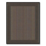 Brown Tan Woven Geometric Area Rug Black Border