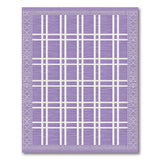 Purple Plaid Woven Area Rug with Tribal Borders