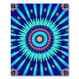 Blue and Teal Teal Mandala Geometric Area Rug