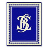 Navy Blue BRL Monogram Rug with Tribal Borders