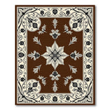 Brown and Tan Ornate Brown Floral Persian Area Rug