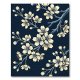 Navy Cherry Blossom Area Rug