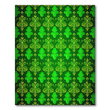 Floral Vintage Green Vibrant Green Shamrock Clover Area Rug