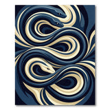 Hypnotic Twisting Snakes Blue Area Rug