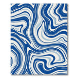 Blue Swirl Marble Washable Area Rug
