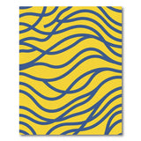 Vibrant Yellow Navy Wave Abstract Area Rug