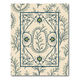Vintage Floral Leaf Oval Frame Area Rug