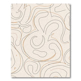 Abstract Organic Lines Beige Area Rug