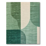 Green Green Geometric Abstract Area Rug
