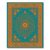 Teal Sunburst Medallion Persian Area Rug