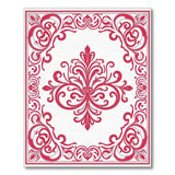 Elegant Red Baroque Floral Rug