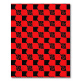 Bold Red Black Jagged Checkerboard Area Rug