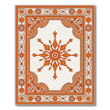 Orange Star Medallion Persian Area Rug