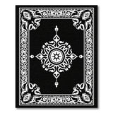 Mandala Black and White Ornate Black White Mandala Area Rug