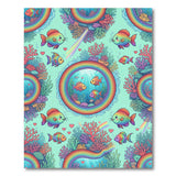 Rainbow Fish Kids Cartoon Area Rug