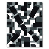 Geometric Black White Block Area Rug