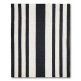 Bold Striped Woven Black and White Bold Black White Striped Woven Area Rug