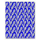 Abstract Navy Blue Leaf Motif Area Rug