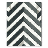 Bold Geometric Black White Zigzag Rug