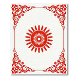 Red Ornate Papercut Sunburst Area Rug