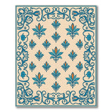 Ornate Blue Tulip Persian Area Rug