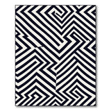 Black White Geometric Maze No. 8 Area Rug