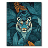 Teal Tiger Jungle Area Rug