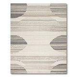 Abstract Geometric Striped Area Rug in Beige Grey